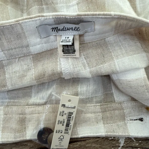 Madewell Linen-Blend Tulip-Hem Mini‎ Skirt Undyed Edition Women’s Size 10 - Image 4