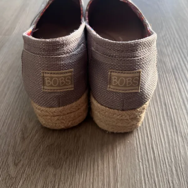 Bobs from Skechers Women's Taupe Espadrille Wedge Slip On Shoes Size 8.5 - Image 4