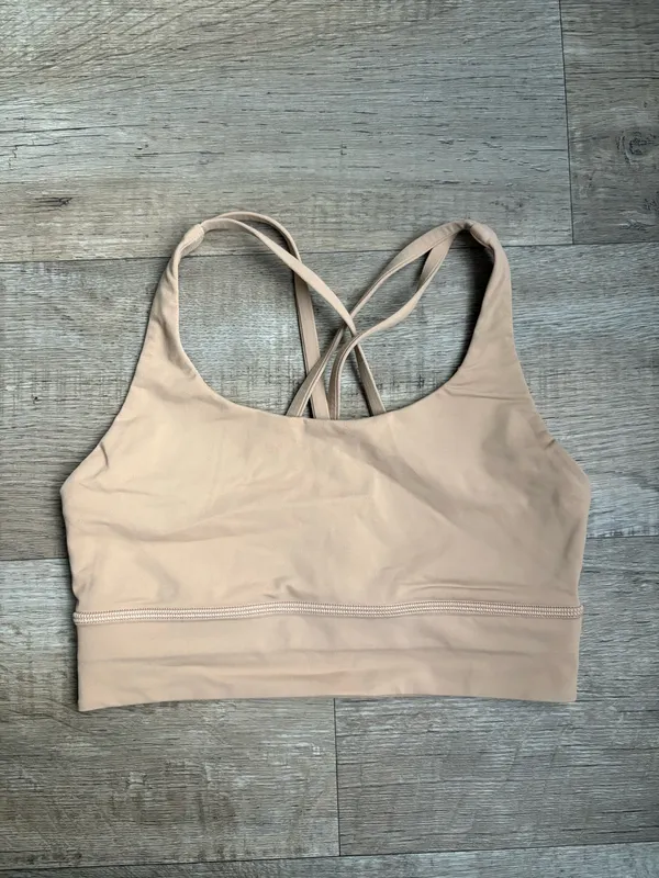 Lululemon Energy Longline Bra Sz 6 in Tan Beige Color - Image 4