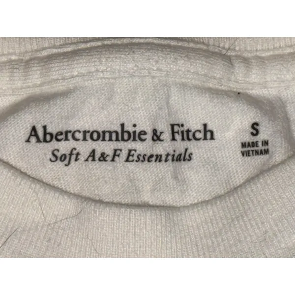 Abercrombie & Fitch Soft AF Essentials White Cotton Short Sleeve Crop Top Size S - Image 6