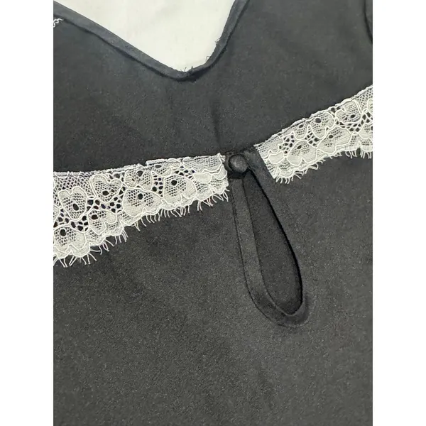 Kate Spade Dream a Little Dream Lace Romper Black Ivory Medium - Image 5