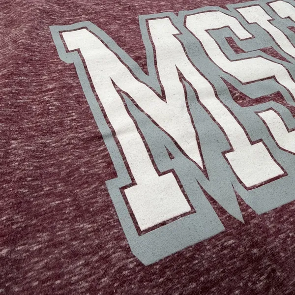MSU Bulldogs Women's Large Heather Maroon Racerback Tank Top Three Square Royce - Image 5