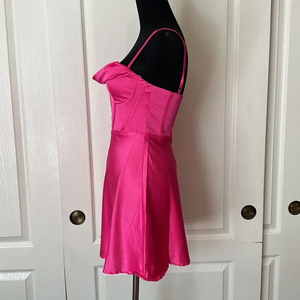 Princess Polly Spotlight Pink Satin Mini Dress - Image 2