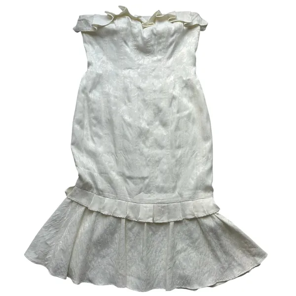 Antonio Melani White Sofia Strapless Midi Dress Size 8 - Image 5