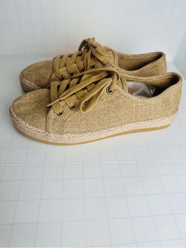 Tommy Bahama Beige Canvas Espadrille Sneakers - Image 3