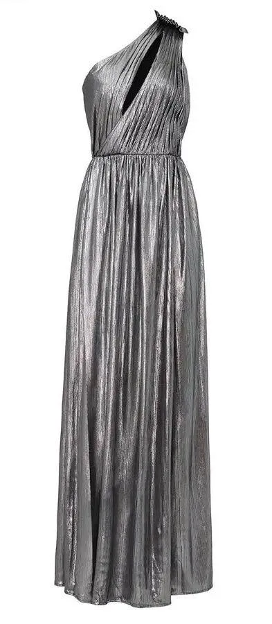 Retrofête Andrea Maxi Dress in gunmetal - Image 5