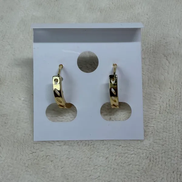 Florentine Huggie Hoop Earrings Gold - Image 2