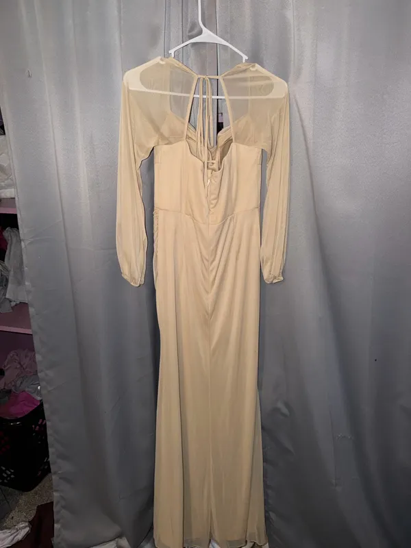 Azazie Bridesmaid Dress Champagne - Image 2