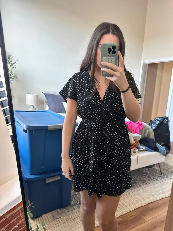 Black Polka Dot Princess Polly Dress - Image 3