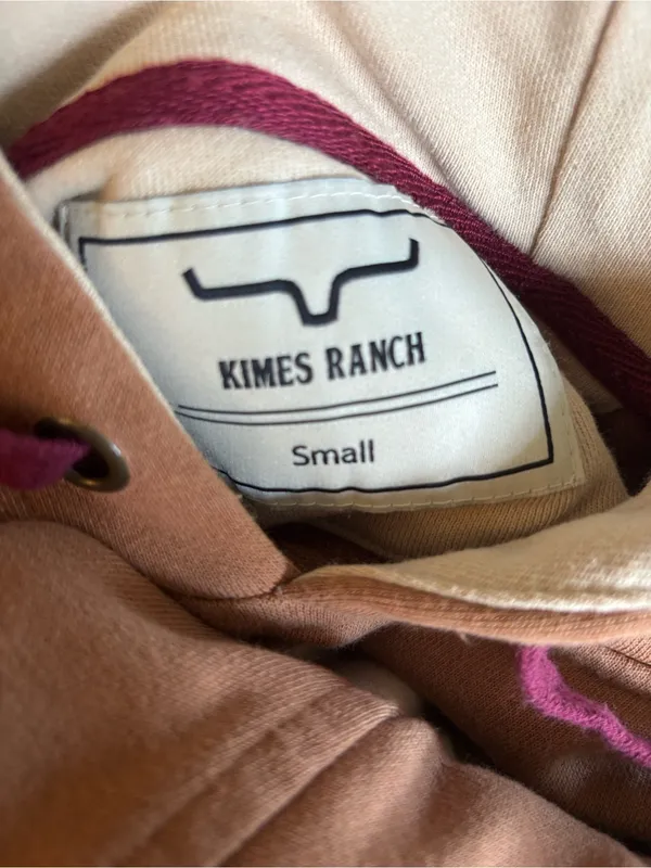 Kimes Ranch "Side Winder" Hoodie S Colorblock Western Style Brown Cream Cotton - Image 4