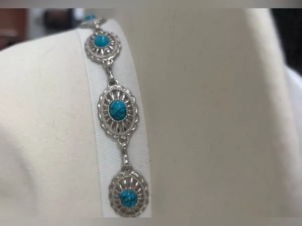 Adora Ivory Felt Western Hat Turquoise Concho Band Boho Luxe Cowgirl - Image 5