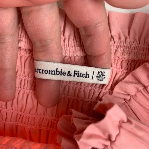 Abercrombie & Fitch women's XXL Pink tiered maxi Smocked Dress preppy guest 2x - Image 4