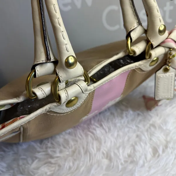 y2k COACH 2008 11791 Heritage Striped Tote Handbag - Image 8