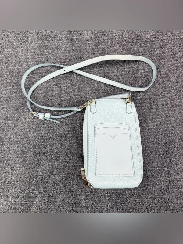 KATE SPADE Zeezee North South Phone Crossbody Light Blue Pebble Leather - Image 12