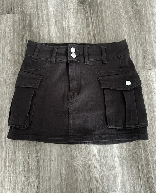 Cargo Y2K Mini Skirt Gray Size XS - Image 2