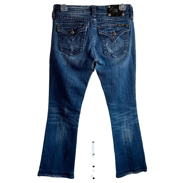 Miss Me Jeans Womens Sz 28‎ boot cut denim Embellished stitiching flap Pockets - Image 9
