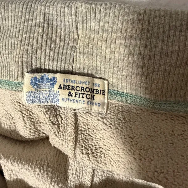 Abercrombie & Fitch Grey Flare Sweatpants Y2K Logo Side Stripe Low Rise XL - Image 4
