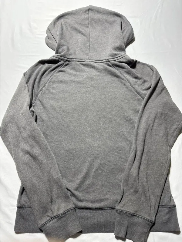 PINK Victoria's Secret Gray Zip Hoodie Neon Yellow Logo Size - Image 4
