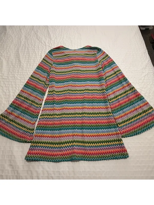 PQ Swim Ziggy Noah Coverup Tunic Chevron Rainbow Bell Sleeves XS / S Multicolor - Image 8