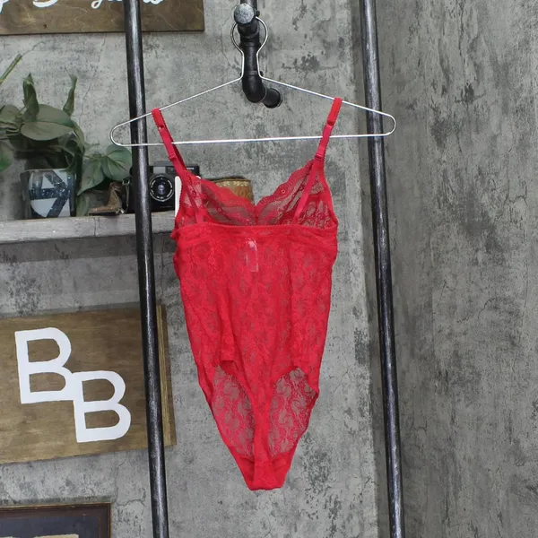 NWT B.tempt'd By Wacoal Womens Lace Kiss Bodysuit 936282 Red S - Image 5