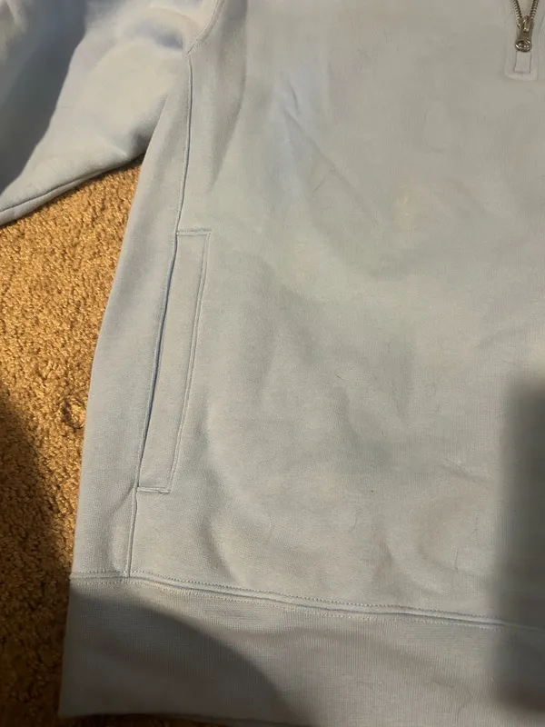 OVO Light Blue Quarter-Zip Sweatshirt with Embroidered Owl - Image 5