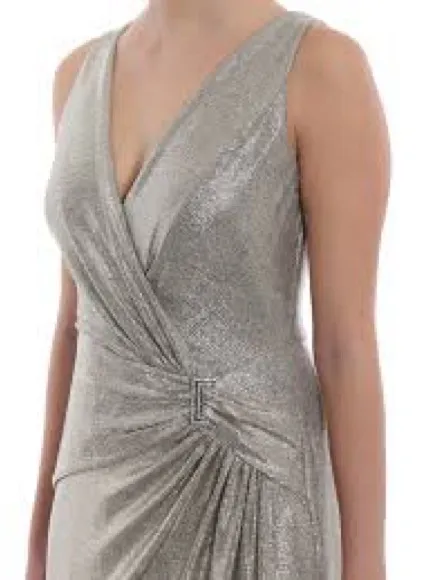 Lauren Ralph Lauren Gold Metallic Evening Gown / Arlenis metallized evening dres - Image 6