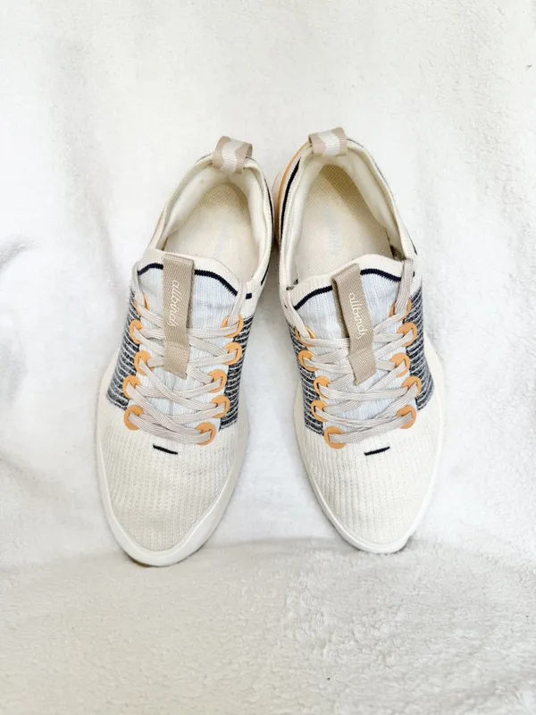 Allbirds Tree Glider Womens Size 10 Ivory Blue Athletic Running Shoes Sneakers - Image 8