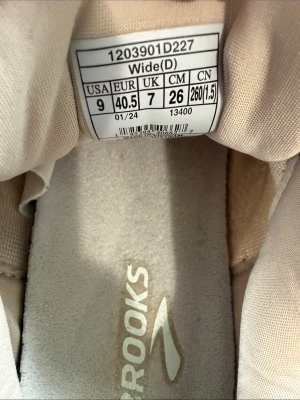 Brooks women’s Neutral Running Shoes wide D- Light Tan with Cream Accents - Image 8