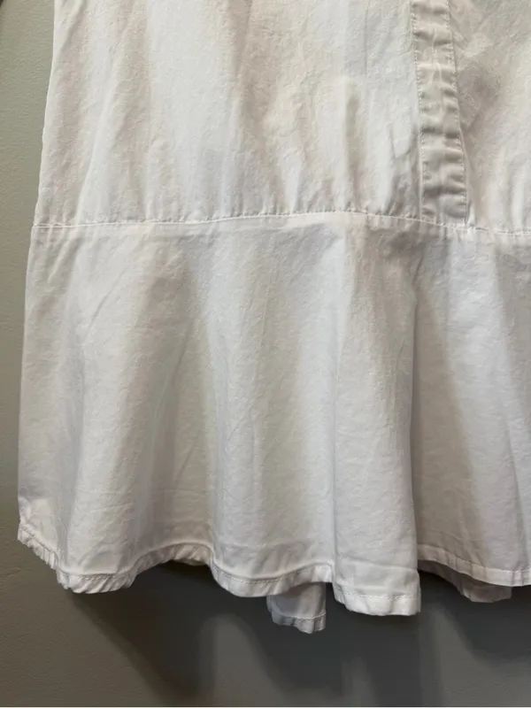 ASOS White Button Front Ruffle Hem Tunic Top Size US 4 - Image 4