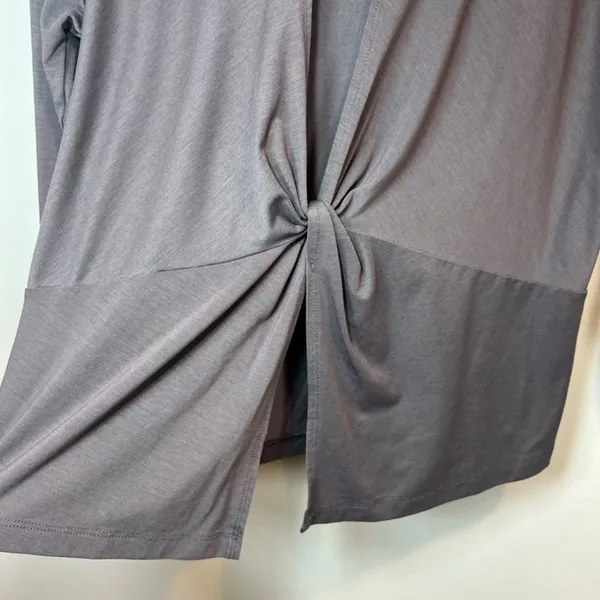 Athleta Essence Open Twist Back Shirt Top Gray Long Sleeves Athletic Sporty Med - Image 9
