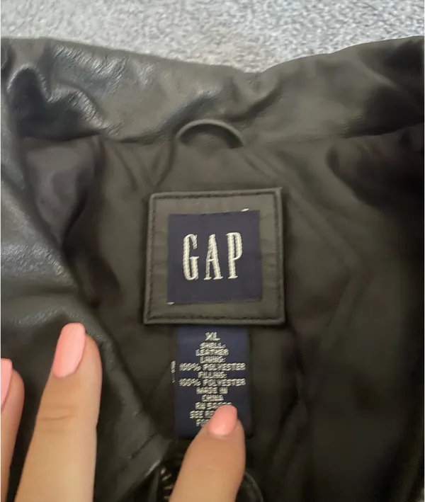 gap black leather jacket - Image 2