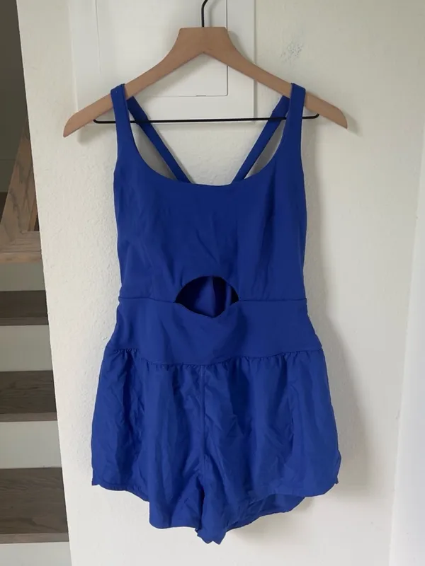 Free People FP Movement Righteous Runsie Romper - Ultra Indigo Blue - NWOT - Image 4
