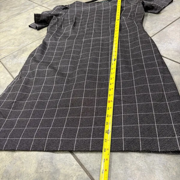 Ralph Lauren Women’s Windowpane Puff Sleeve Dress Size 16 Fully Lined Office EUC - Image 10