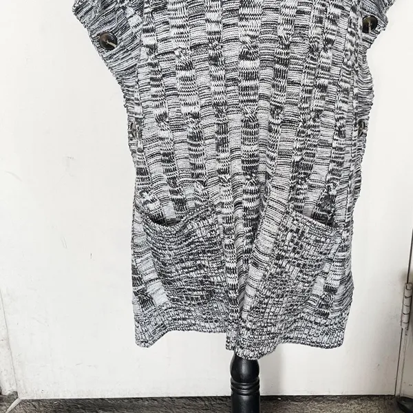 Poncho Sweater Oversized Knit Turtleneck Chunky One Size Cozy Fall Winter - Image 9