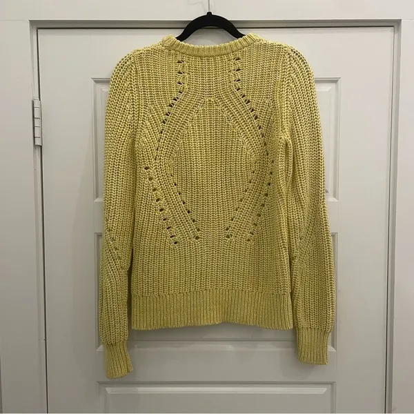 Lucky Brand Light Yellow Cable Knit Sweater size Medium‎ - Image 5