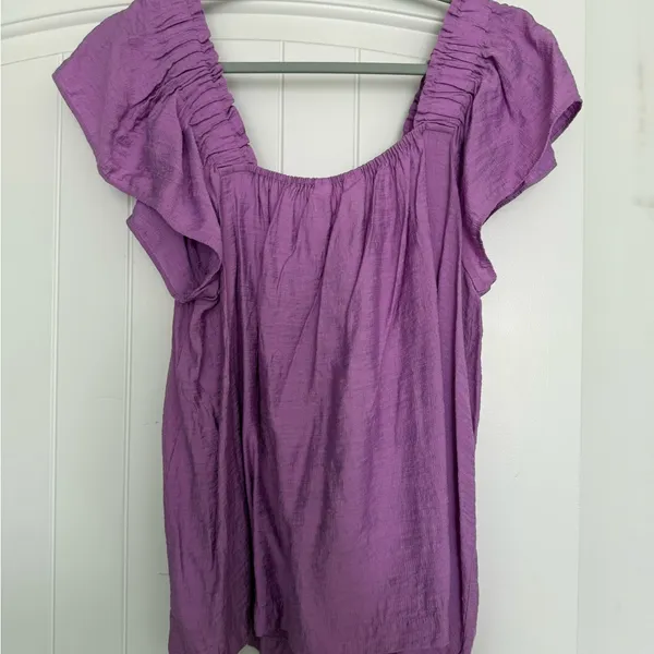 Lilly Pulitzer Purple Ruched Blouse - Image 4