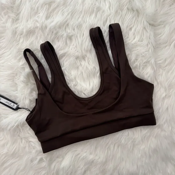 Nike Skims Matte Double Strap Scoop Bra Dark Sepia Size Small - Image 4