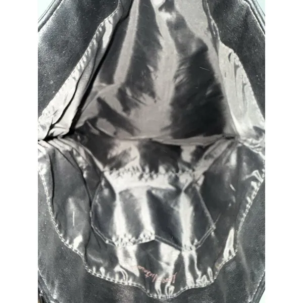 Victorias Secret Limited Edition Flirty Fringe Tote Bag Black Faux Leather Goth - Image 6