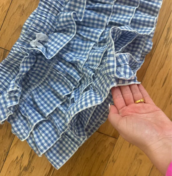 SheIn Blue Gingham Skirt - Image 3