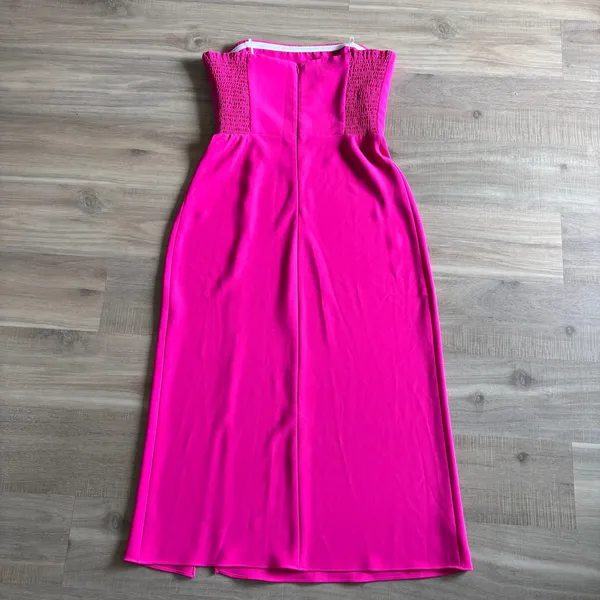 Amanda Uprichard Mandy Midi Dress Women Size Medium Hot Pink - Image 7