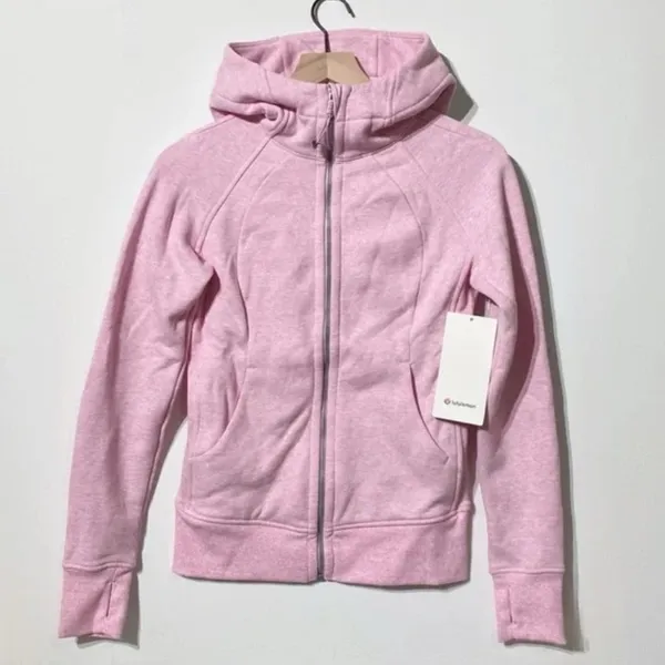 Lululemon NWT Scuba Full zip Hoodie in Heathered Vita Pink size 12 - Image 6