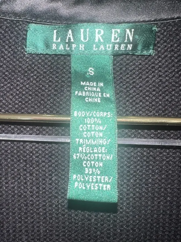 Lauren Ralph Lauren Black Military Knit Jacket Gold Crest Buttons Small‎ - Image 13