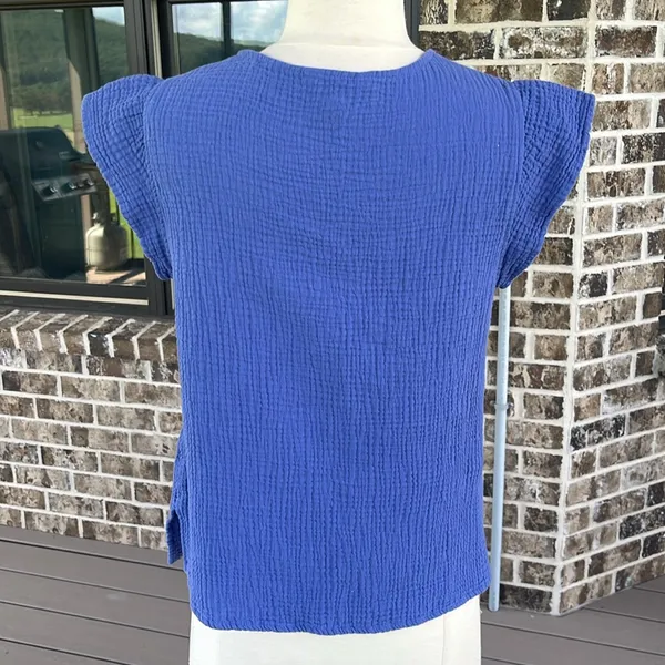 Short Set Comfy Gauzy Blue Top Shorts - Image 6