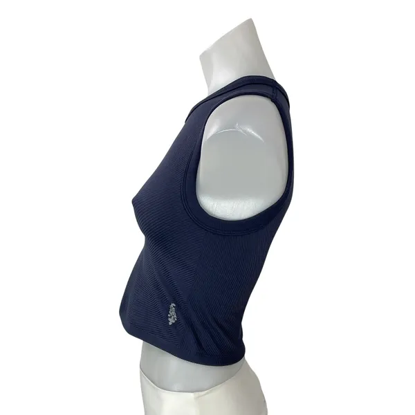 Free People Women's Blue Sleeveless Activewear Athletic Yoga Crop Tank Top Sz M - Image 2