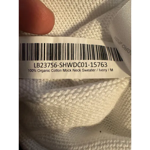 Quince 100% Organic Cotton Mock Neck Sweater Ivory Size M Soft Minimalist Knit - Image 5