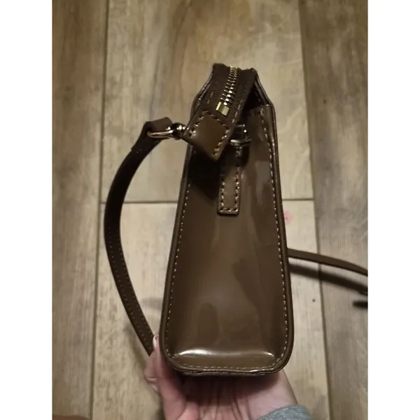 Dooney & Bourke Taupe Patent Crossbody Bag - Image 6