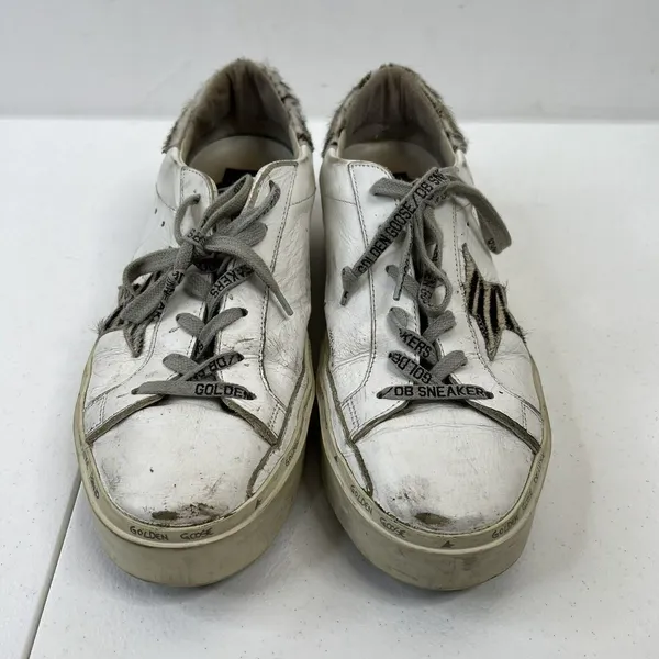 Golden Goose Size 41 Superstar Hi-Star Sneakers White Leather Zebra LTD 189/255 - Image 5