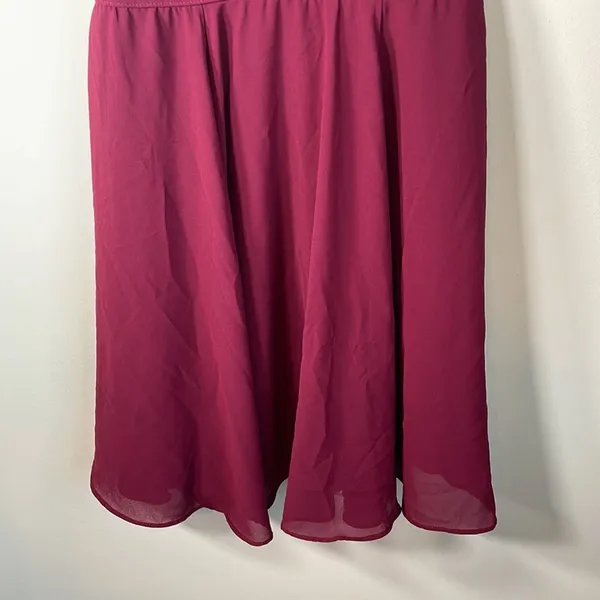Lulu’s Forevermore‎ Burgundy Skater Strappy Mini Dress Size S - Image 4