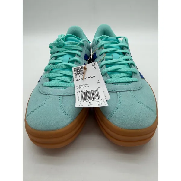 Adidas VL Court 3.0 Bold Platform Aqua Blue Suede Skate Trainer Low Sneakers 7.5 - Image 3