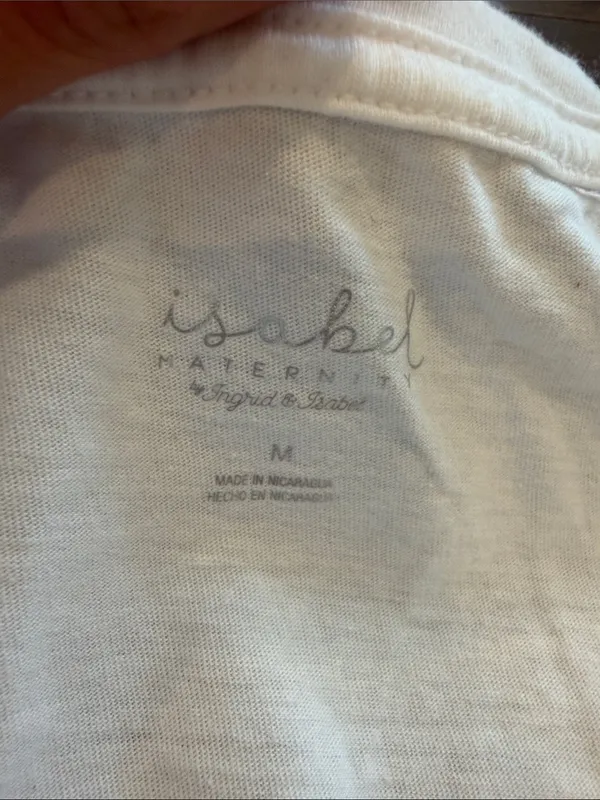 Isabelle by Ingrid & Isabel White Long Sleeve Maternity V-Neck Medium - C11-253 - Image 2